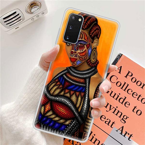 

Чехол для Samsung Galaxy S20 FE Ultra S10 S10e S9 S8 Plus Note 10 Lite 20 9 8 Мягкая матовая задняя крышка телефона Красочная африканская девушка Samsung Note 8