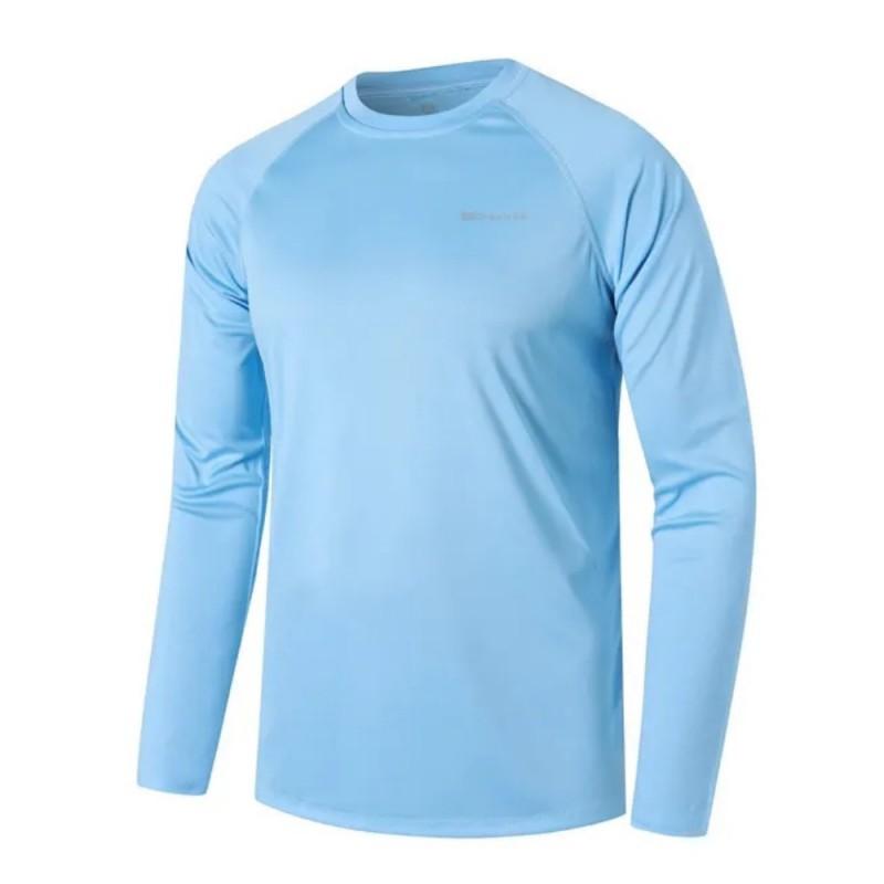 Mens Long Sleeve Fishing Shirt UPF Sun Protection Quick Dry Lightweight Breathable Clothing Outdoor Angling