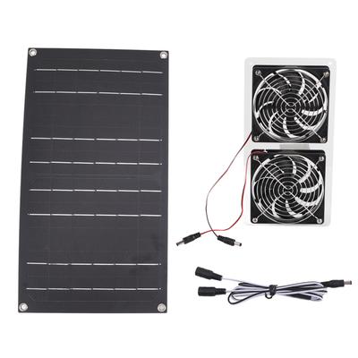 Güneş Paneli Fan Kiti 100W Çift Fanlı IP67 Su Geçirmez Düşük Gürültülü Geniş Uygulama Güneş Enerjili Fan İçin