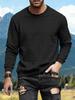 Herren 2025 Gestricktes Jacquard-Baumwoll-Rundhals-Sweatshirt - Langarm, Lockere Passform, Vielseitiges Lässiges Basis-Shirt