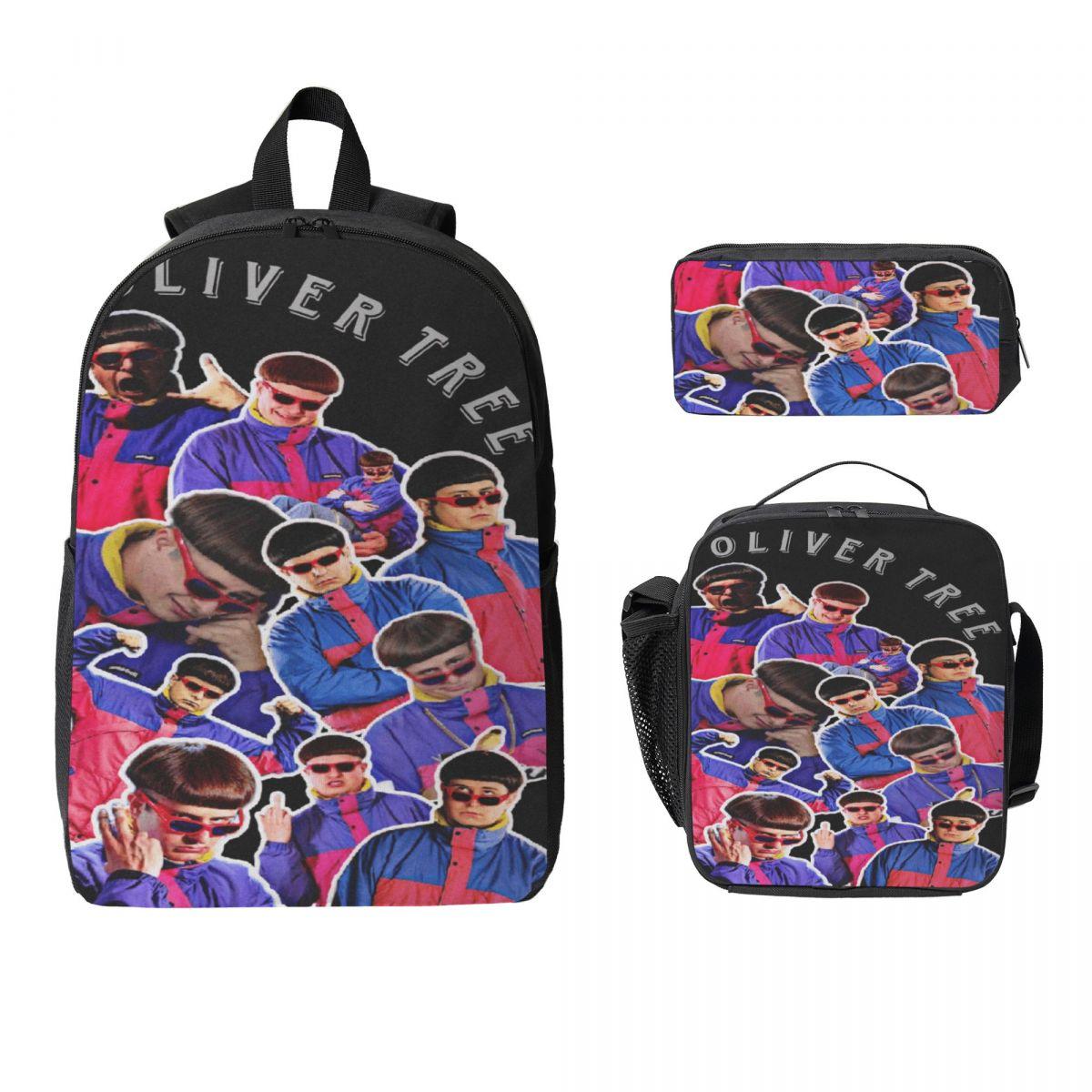 3 Stuks Oliver Tree Zanger Muziekschool Tassen Set voor Kinderen Pennenbakjes Rugzak Sets met Lunchbox Voor Schoolleerlingen Rugzak