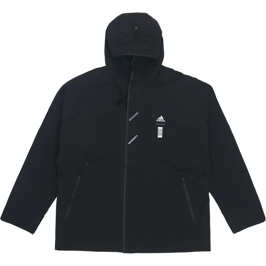 Adidas Wuji Series Wj Wv Jkt Logo Hooded Fleece Lined Sports Jacket Men's Black HE5117