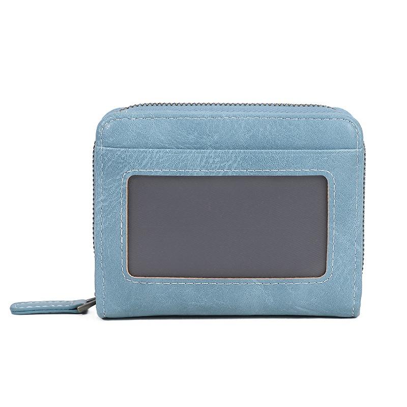 Leather Anti-theft Brush Organ Bag, Multi-functional Large-capacity Simple Change Bag Card Cover Card Bag Wallet