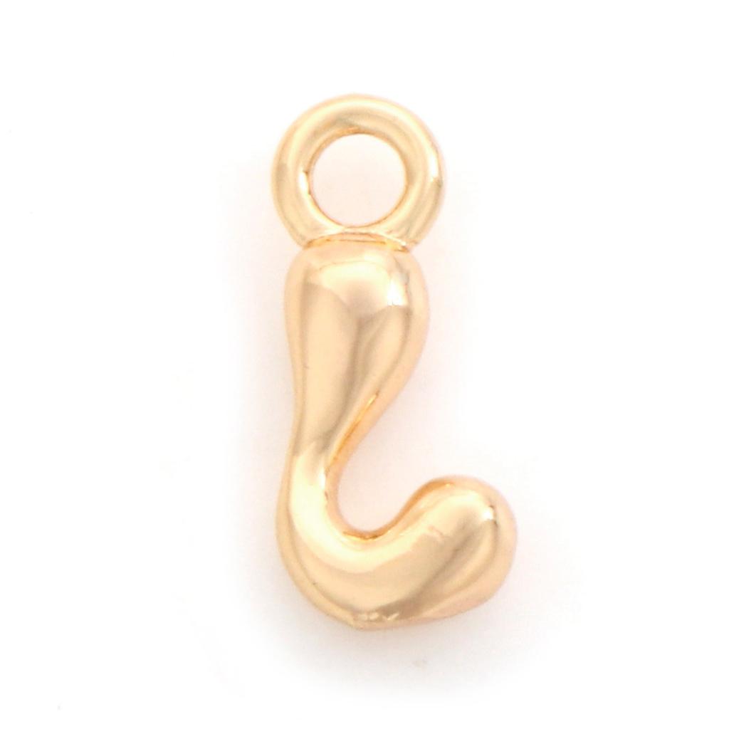 3 Piece Brass Charms 18K Real Gold Plated Capital Alphabet/ Letter Message " A-Z " Pendant Accessories DIY Personalized Jewelry
