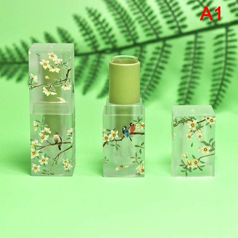 

Маленький свежий скраб квадратный тюбик помады пустой контейнер для бальзама для губ тюбики для губ зелёный