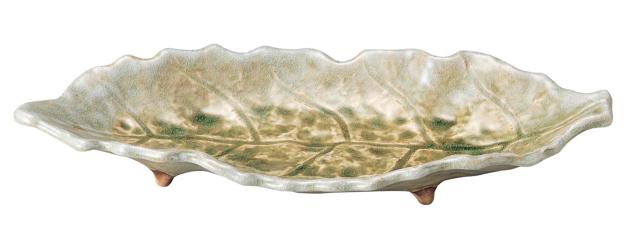 

Banko ware glass leaf pattern, No. 12 plate, 08361