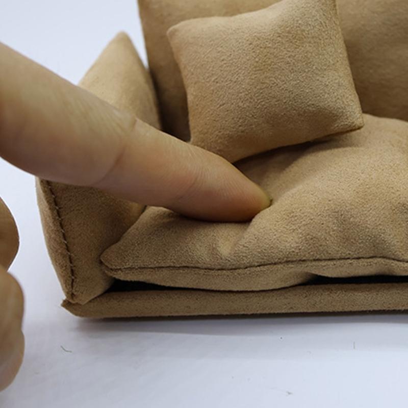 1/12 Scale Couch Model Modern Miniature Sofa Realistic Wooden Dollhouses Furniture For Bedroom Living Room