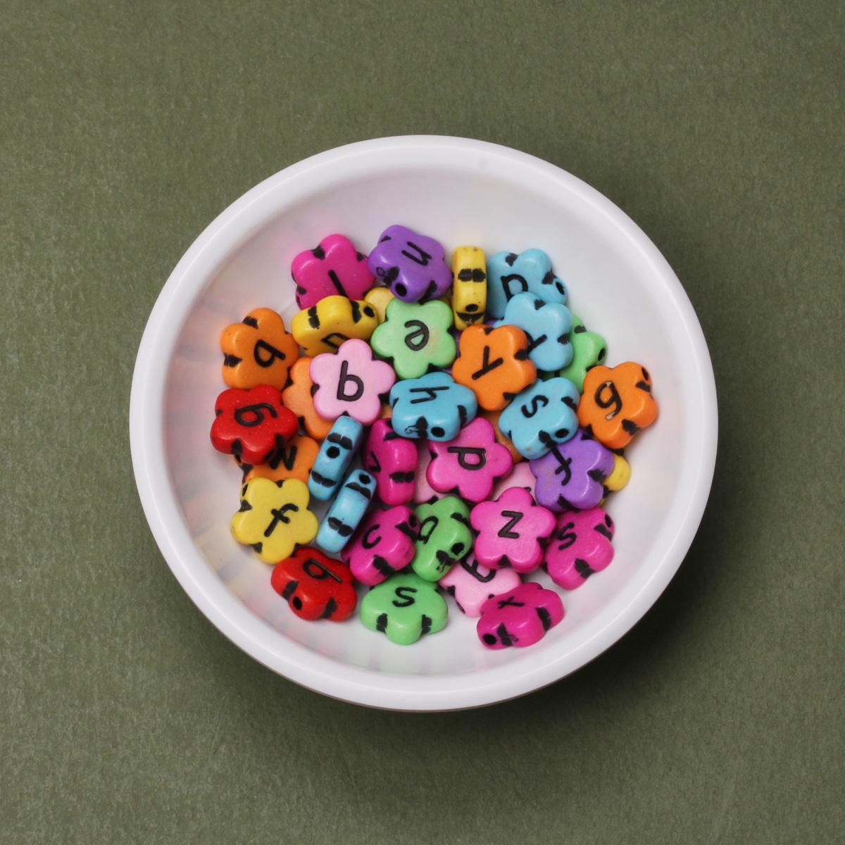 

Товары для вечеринок своими руками 10,5 мм браслет свободные бусины в форме цветка подвески бусины микс AZ алфавит буквы бусины 40 шт