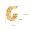 Stainless Steel Twist Wire Earrings Trendy Girl Light Luxury Titanium Steel 18K Gold Earrings