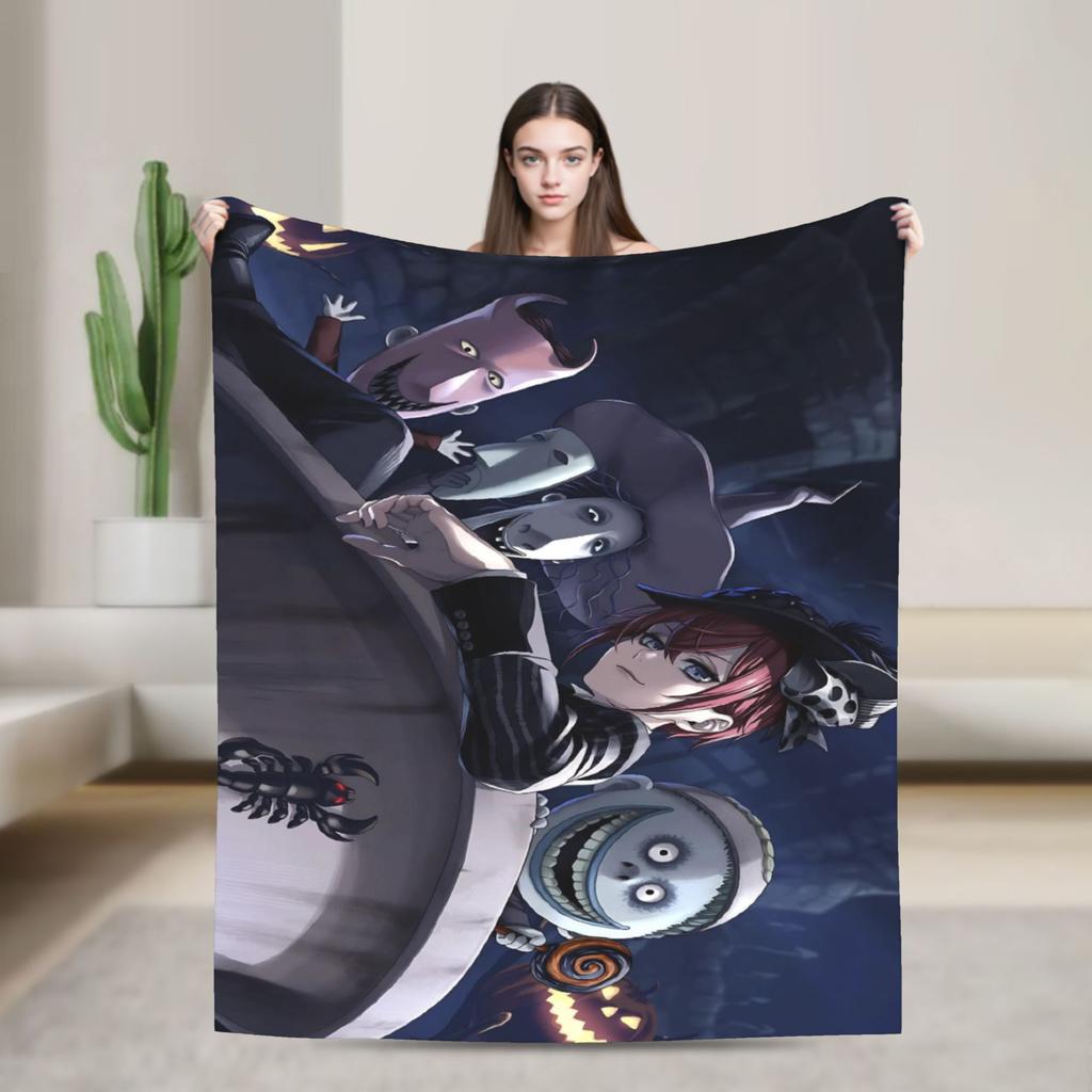 Twisted-Wonderland Blanket Malleus Draconia Cartoon Game Flannel Awesome Warm Throw Blankets for Home Restaurant Spring Autumn