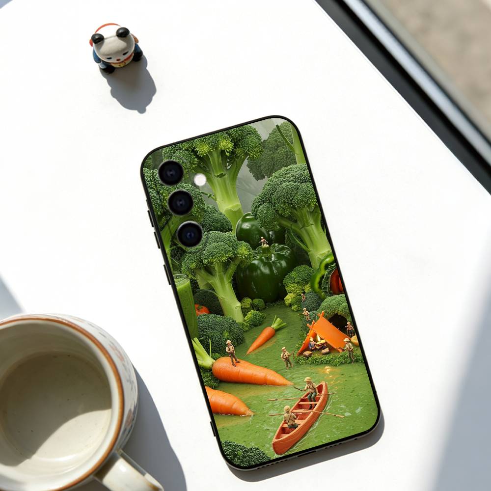 

Micro Food World Phone Case For Samsung Galaxy A73,A72,A71,A70,A53,A52,A51,Soft Silicone Black Cover Samsung a70