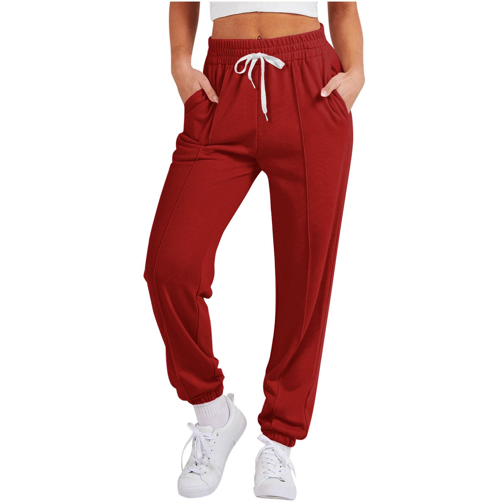 Women S Thick Elastic Cuff Jogger Sweatpants 7 Colors Available S красный