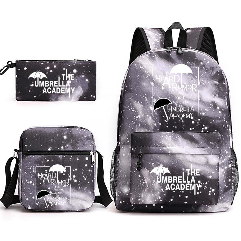 School Season Theumbrellaacademy School Bag 3-Piece Pencil Case + Shoulder Bag + Backpack