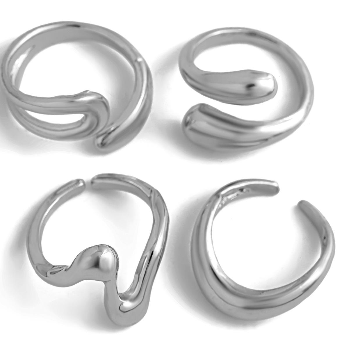 

DIEZI One Set Irregular Geometric Rings For Women Men Girls Punk Fashion Beach style Gold Silver Color Knuckle Joint Ring