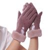 New Warm Winter Gloves Windproof Full Finger Driving Mittens Coldproof Cat Embroidery Touch Screen Gloves Autumn and Winter