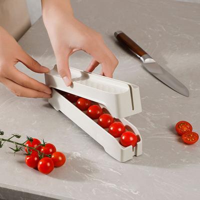 Tomato Slicer with Anti-Slip TPE Base Safe Cutting Precise Positioning Multi-Fruit Cutter Kitchen Slicing Tool