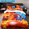 3PCS Football Player In Flames 3pcs Bedding,Including 3PCS Duvet Cover And 2pcs Pillowcases Perfect for Christmas,Ideal for Bedroom, Dormitory