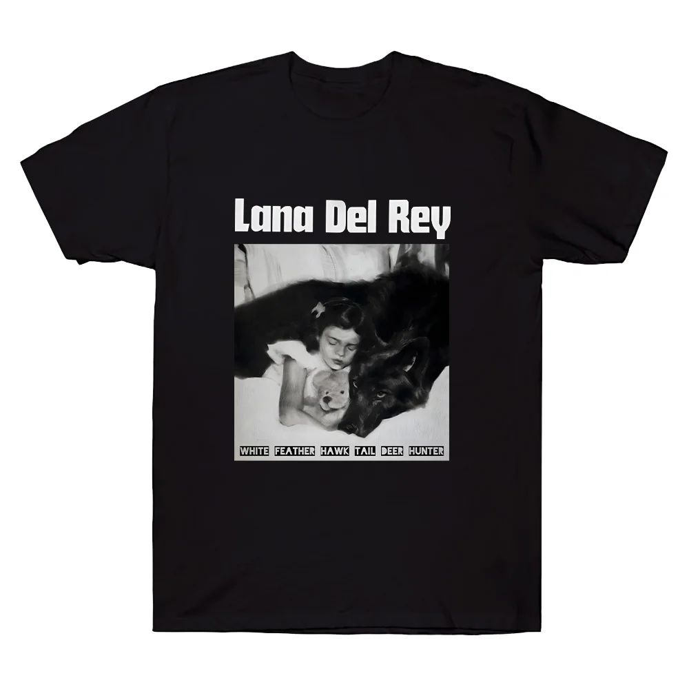 

White Feather Hawk Tail Deer Hunter Lana Del Rey TShirt Gift Casual Loose Streetwear High Quality Cotton T Shirts Unisex S