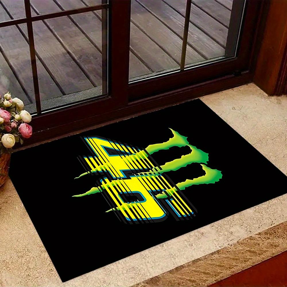 Monster Energy Drink Logo Premium Crystal Velvet Area Classic Design Nonslip Durable Polyester Area Rug For Bedroom Playroom Living Room Or Office