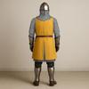 Medieval Knight Armor Set with Yellow Surcoat  Handmade Chainmail  Steel Armor  LARP, Reenactment, Cosplay, Halloween Costume