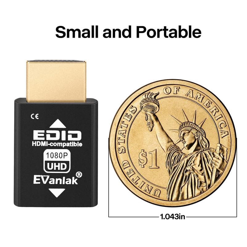 Mini HDMI EDID Emulator Compact Design Support HDMI AV Video Splitter Pass-Through - 1080p~4K@60Hz Switch, Extender, Receiver, 3840x2160@60Hz-8pcs