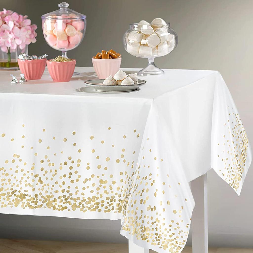 Small Dots PEVA Disposable Tablecloth - Waterproof and Thickened for Party Decoration