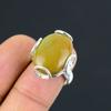 925 Silver Oval Polychrome Jasper Gemstone Daughter Birthday Art Deco Ring US 7