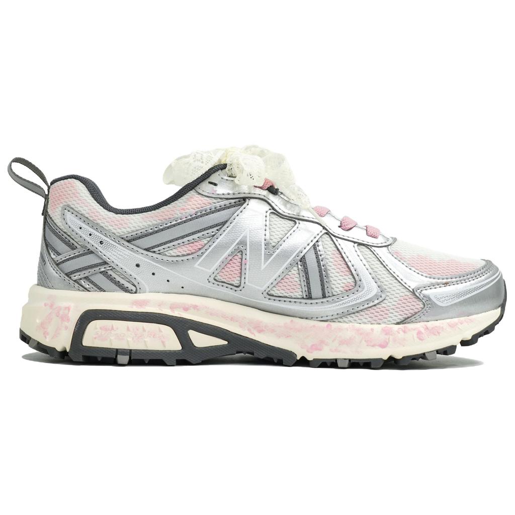 New Balance NB 410 V5 Transpirables Y Antideslizantes Zapatillas Bajas para Correr Unisex Plata Rosa MT410KM5(Equipo113-CAJA)