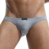 Bikini Taille Légère Peigné Stretch Bas Couleur Unie G-String Slip Homme, Petit, Gris, Coton, Coton, Montante, Sans Étiquette,
