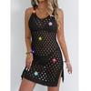 Kvinners Sommer Vest Kjoler Håndheklet Blomsterstikning Strikket Hulemønster Strand Bikini Cover-Ups Halterkjole