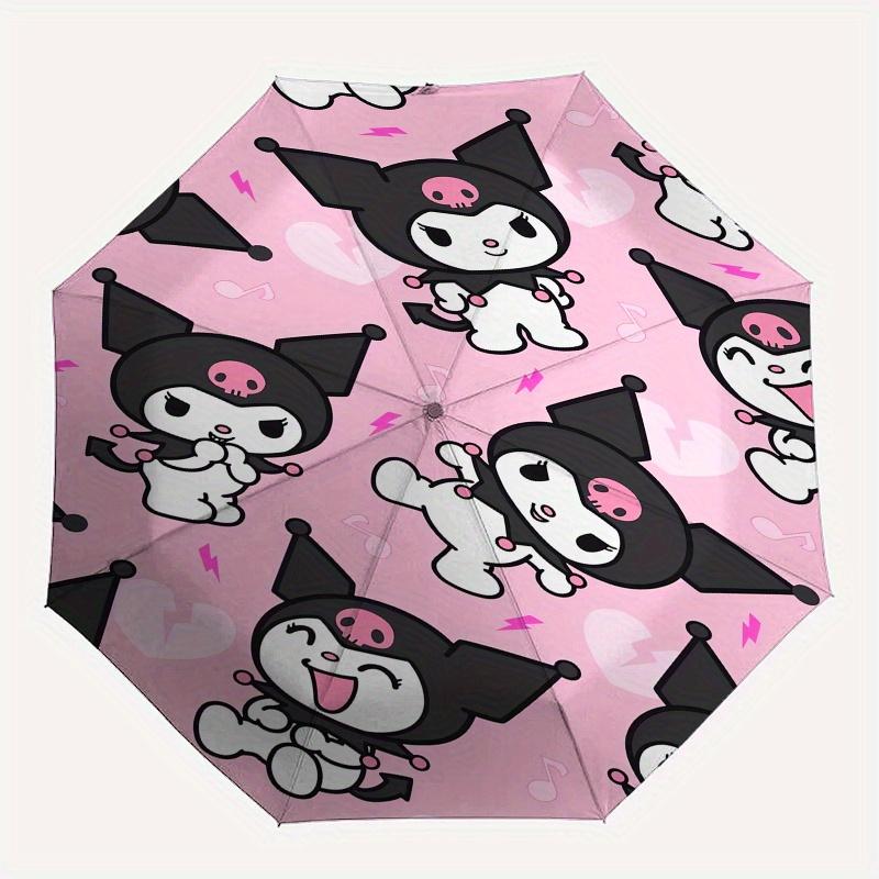Kuromi,Cute Automatic Umbrella-Foldable, Durable 8-Bone Design, Compact and Stylish, Great for Camping, Halloween, Christmas, Mother's Day T