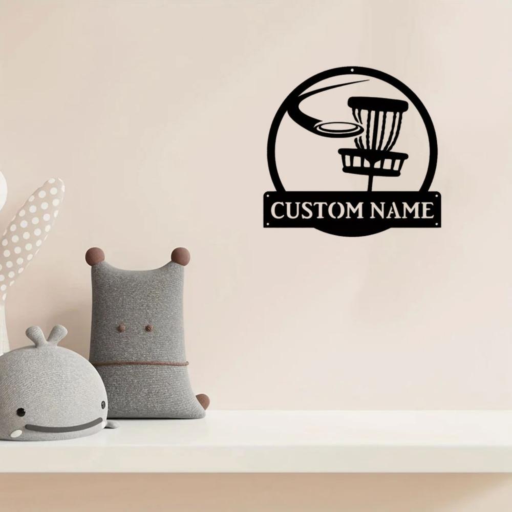 Personalized Golf Flying Disc Metal Sign Wall Mounted Iron Birthday Gift Sports Fan