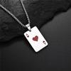 Hip Hop Statement Poker Card Ace of Spades Necklace For Women Men Playing Cards Jewelry