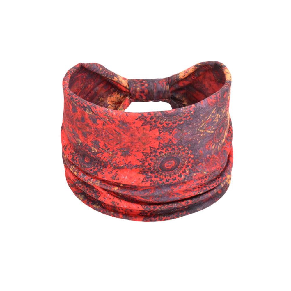 Women's Paisley Sport Yoga Headband - Sweat-Absorbing, Elastic Cotton, Bohemian Style