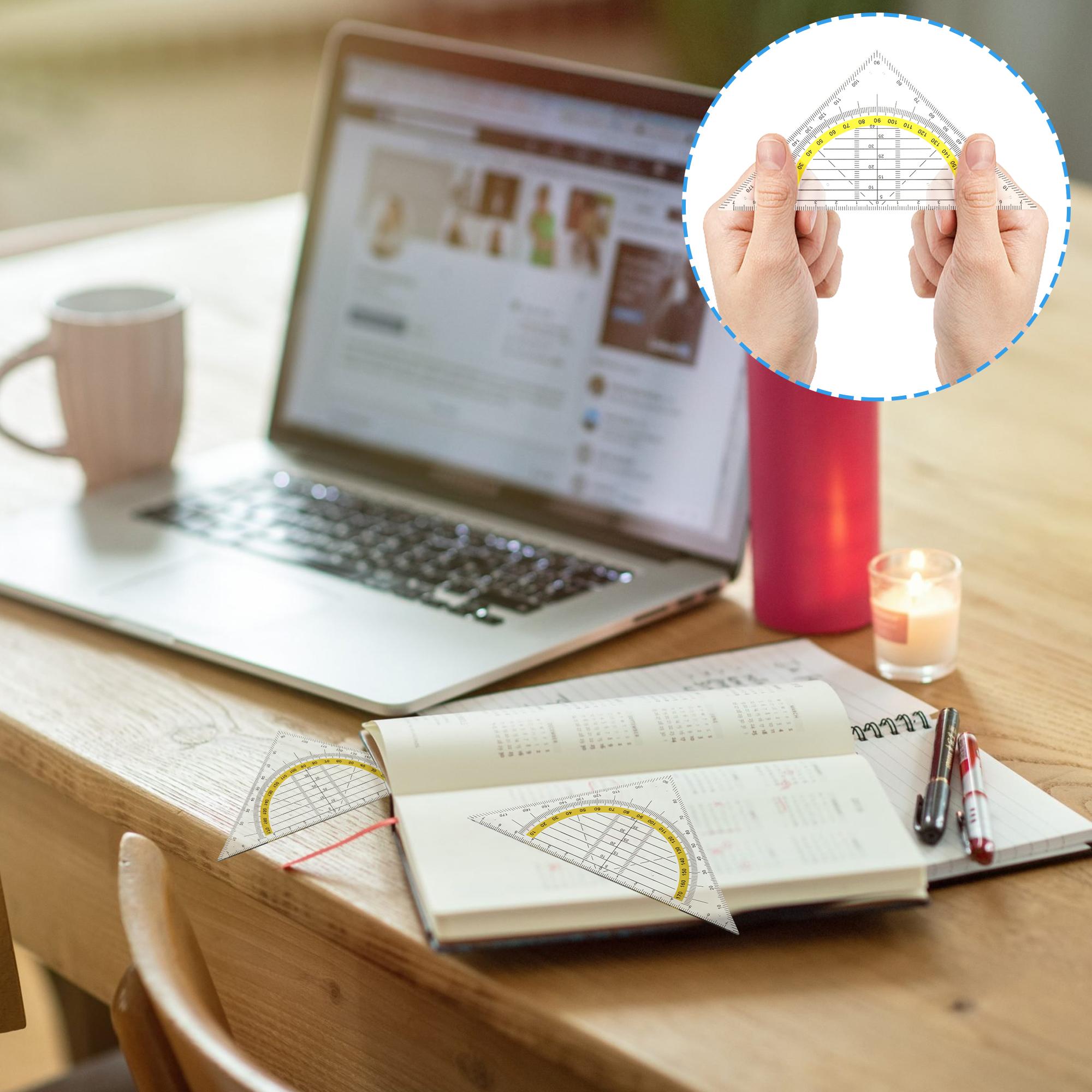 Набор из 10 многофункциональных квадратных и транспортирных линеек для геометрии, набор для измерения геометрии