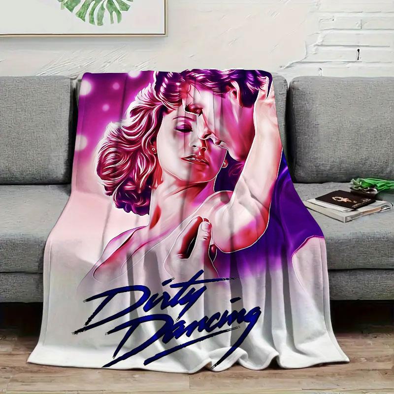 1Pc DirtyDancing Print Flannel Blanket, High quality Comfortable for All Seasons, Home Decor, Warmth and Comfort, Perfect for Christmas Gifts