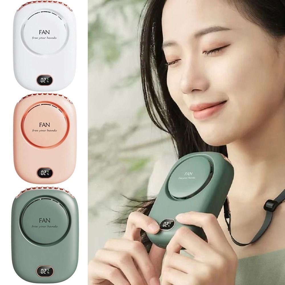 Adjustable Lanyard Neckband Fan 2000 mAh Battery USB Rechargeable Fan  Personal Cooling