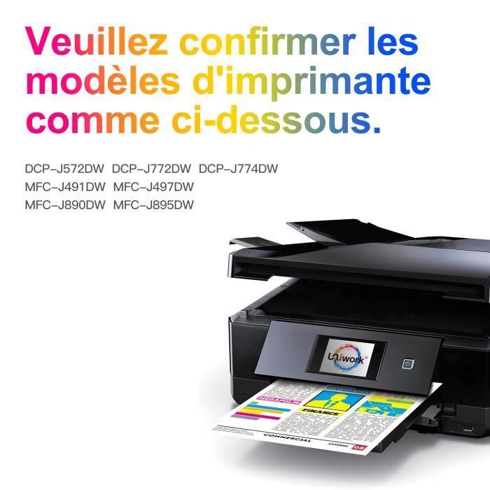 LC3213 Cartouches d'encre UNIWORK 4 Pack Compatible Brother LC3213 LC3211 Compatible Brother DCP-J572DW MFC-J497DW DCP-J772DW