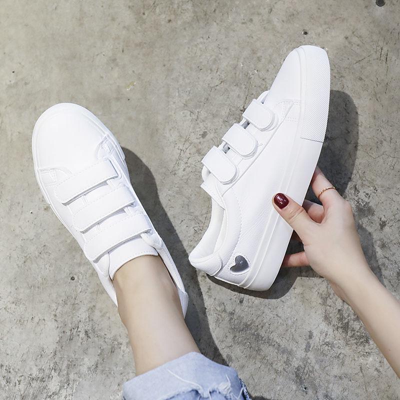 Little white shoes women's 2025 new sports and leisure lightweight and versatile Velcro women's shoes Korean version of students platform shoes child