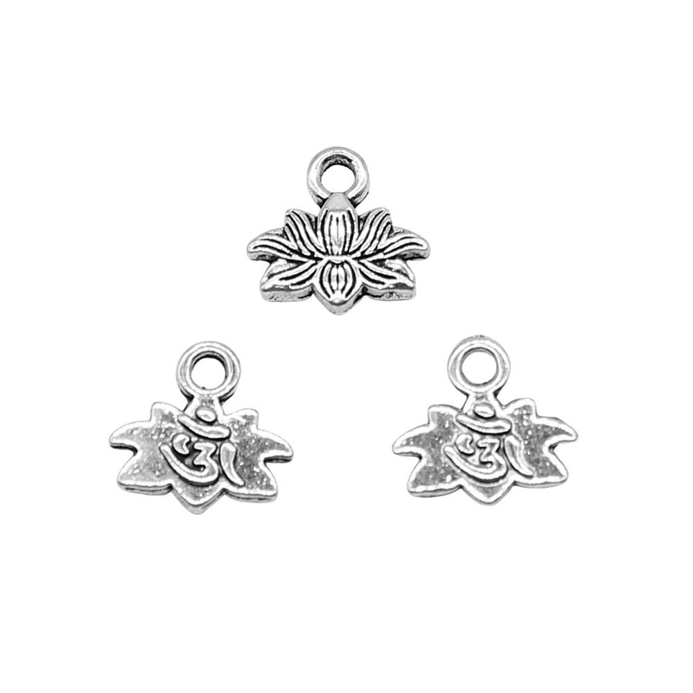 Om Lotus Charms Sports Pendants For Spiritual Yoga Themed Jewelry