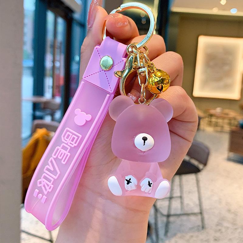 Creative Resin Jelly Bear Keychain Cute Cartoon Doll Car Key Chain Ring Women'S Exquisite Bag Pendant