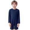 Combinaison Adaptative Unisex pour Enfants Col Rond Manches Longues Boutons-Pression à l'Entrejambe Couleur Unie Besoins Spéciaux