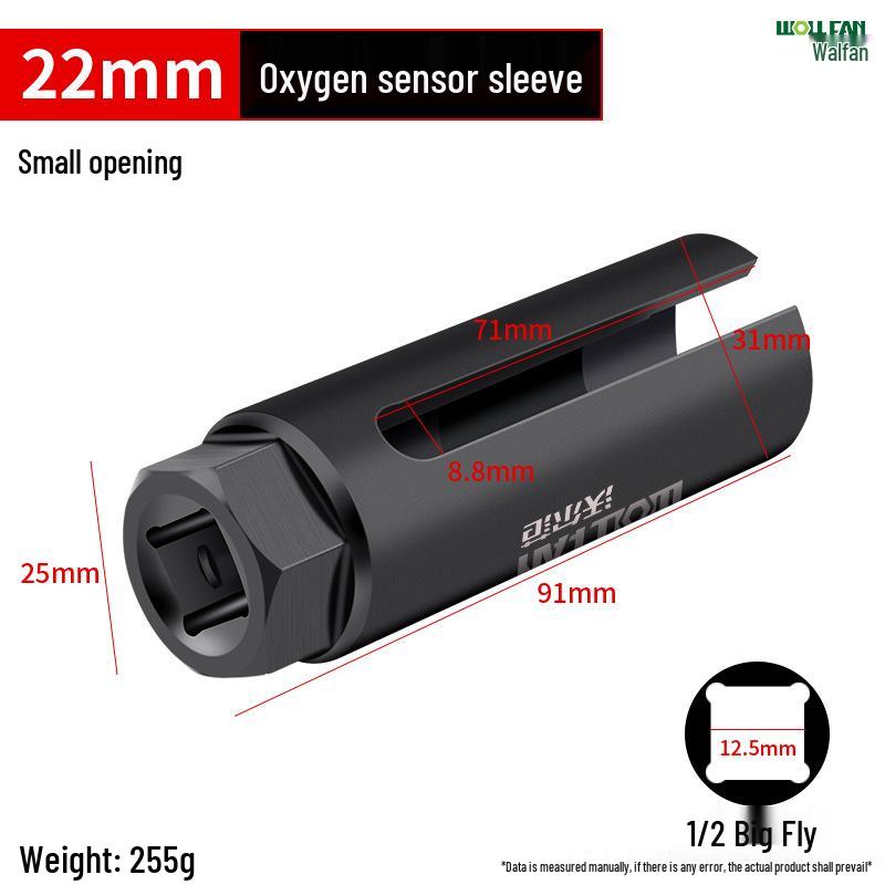 Japanese 22mm Oxygen Sensor Socket Wrench - Open-End Removal Tool