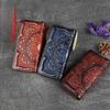 Women's Leather Wallet Multifunctional Embossed Zipper Clutch Bag First Layer Cowhide Retro Ethnic Style Wallet