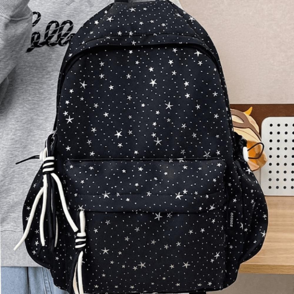 Multi-pockets Student School Bag Large Capacity Travel Rucksack Star Backpack Outdoor Activities