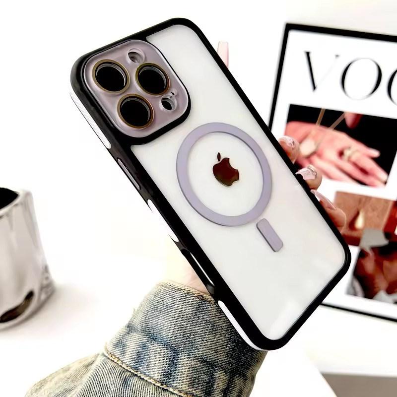 Luxury Transparent Hard Case For iPhone17 Air 16 15 14 13 12 11 Pro Max Plus Magsafe Wireless Charge Camera Lens Cover