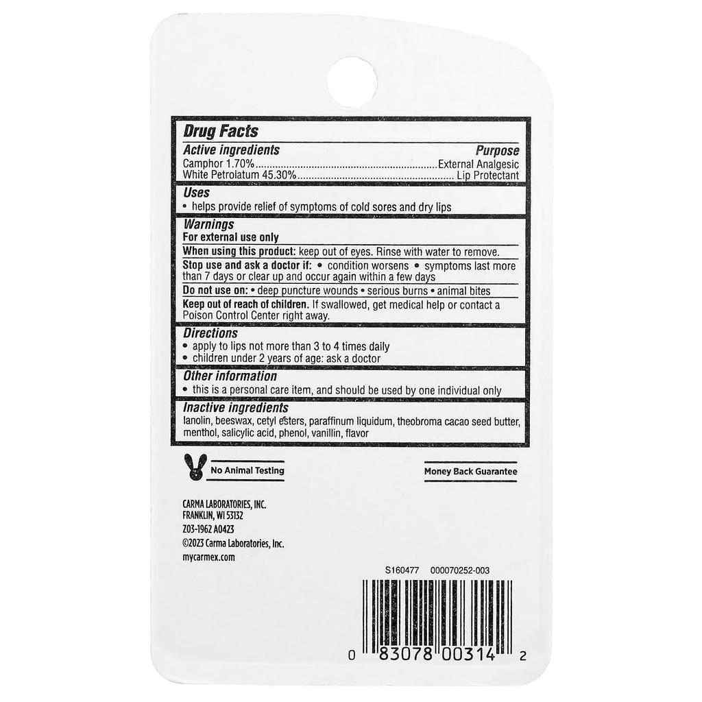 Carmex, Classic Lip Balm, Medicated, 3 Tubes, 10g (0.35oz) Each