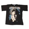 Vintage Leonardo Dicaprio T Shirt Womens Small Black 90s Rap Tee Promo Graphic