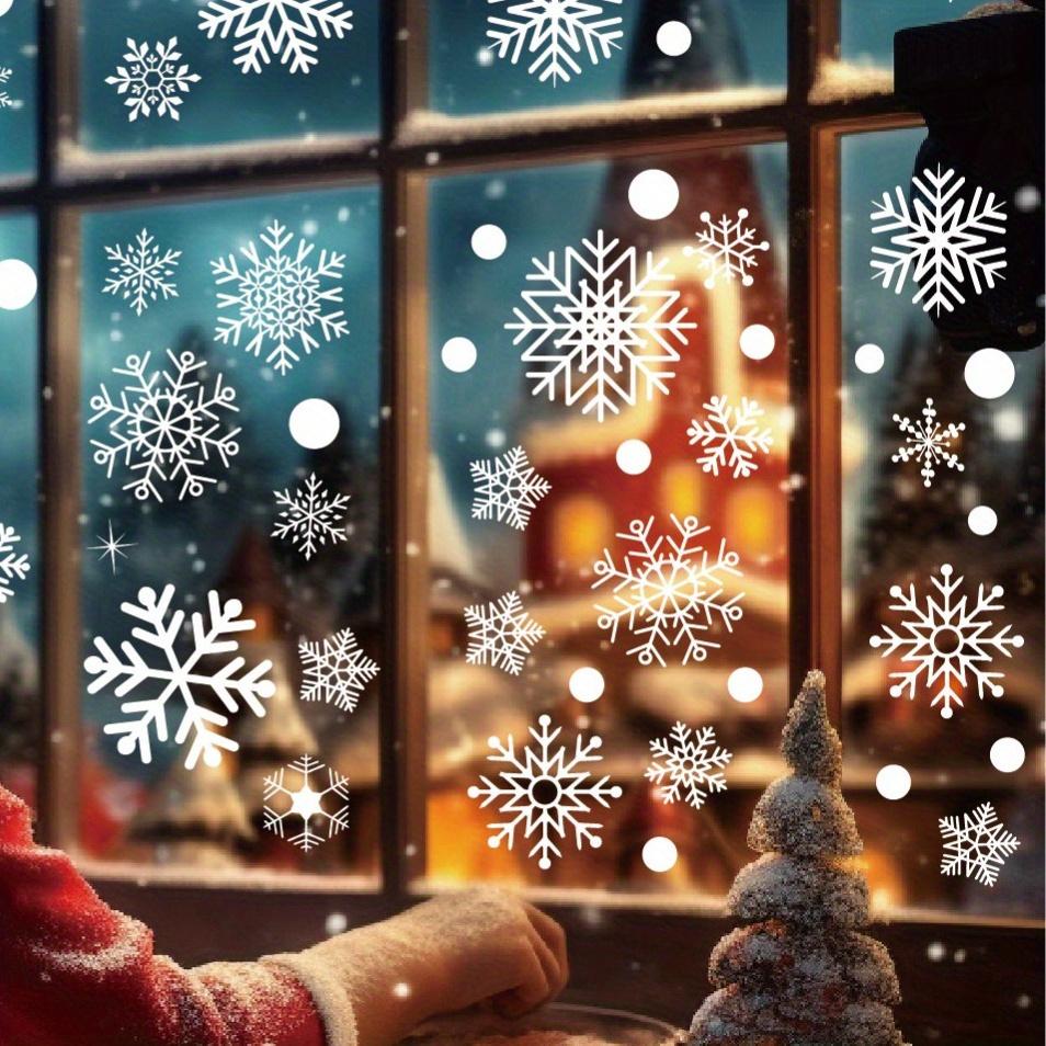 High quality[Christmas Snowflake Stickers] 6 Sheets of 114pcs Christmas Snowflake Window Stickers | Winter Cabinet Decoration, White Electrostatic