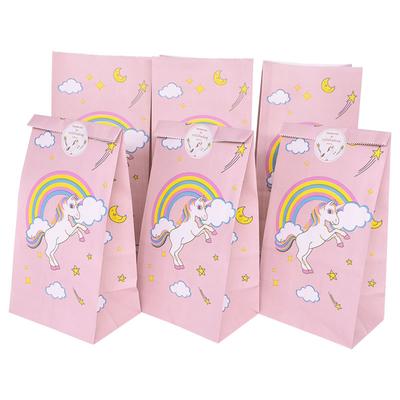 10pcs Unicorn Party Paper Candy Gift Bags Cookie Popcorn Box 1st Kids Unicorn Birthday Party Decoration Baby Shower Supplies
